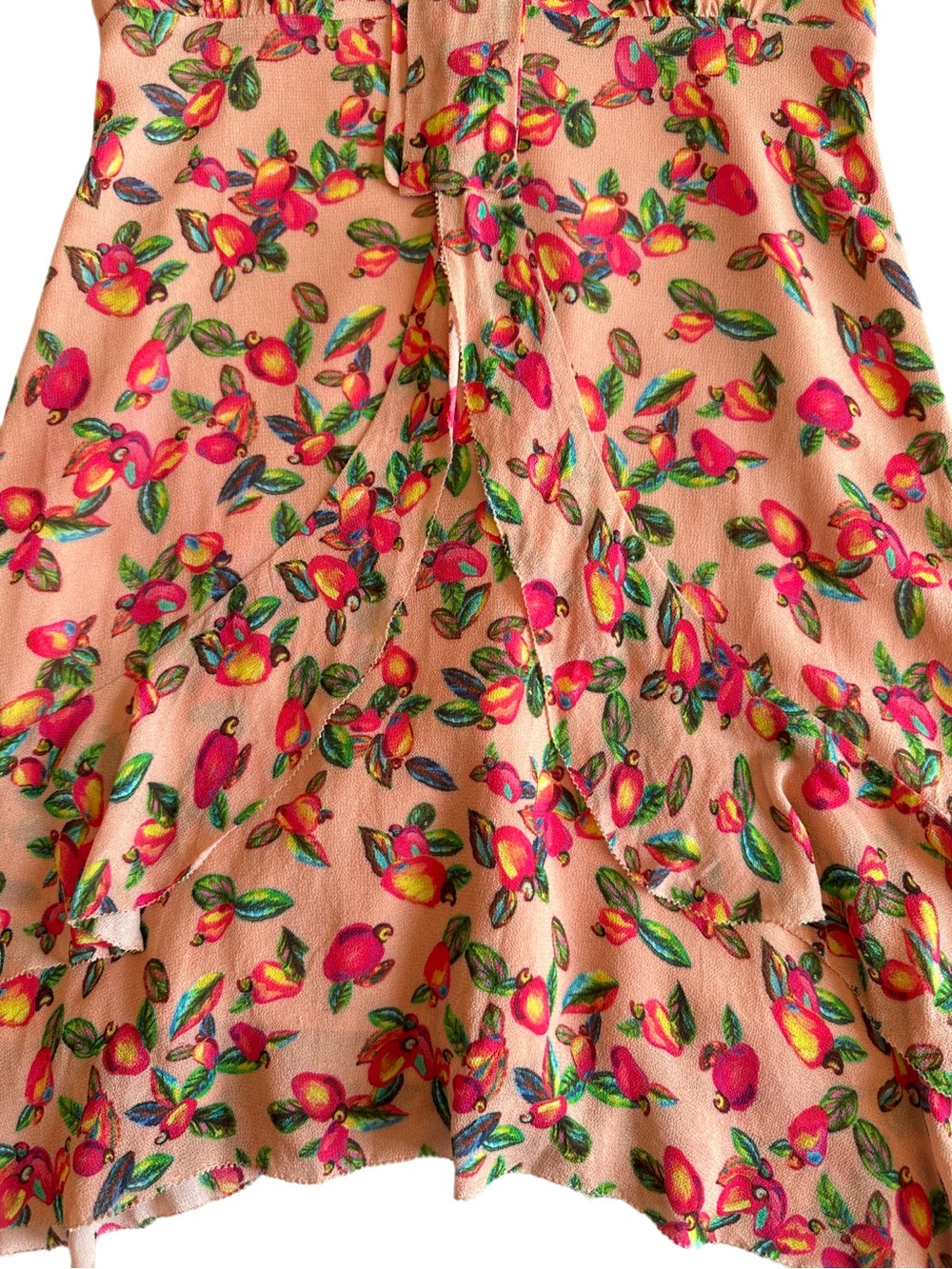 LAST CHANCE | FARM Rio Fruit Print Tie Front Ruffle Mini Dress XS - Picture 6 of 8